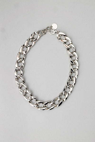 BIG CHAIN NECKLACE SILVER/GULD