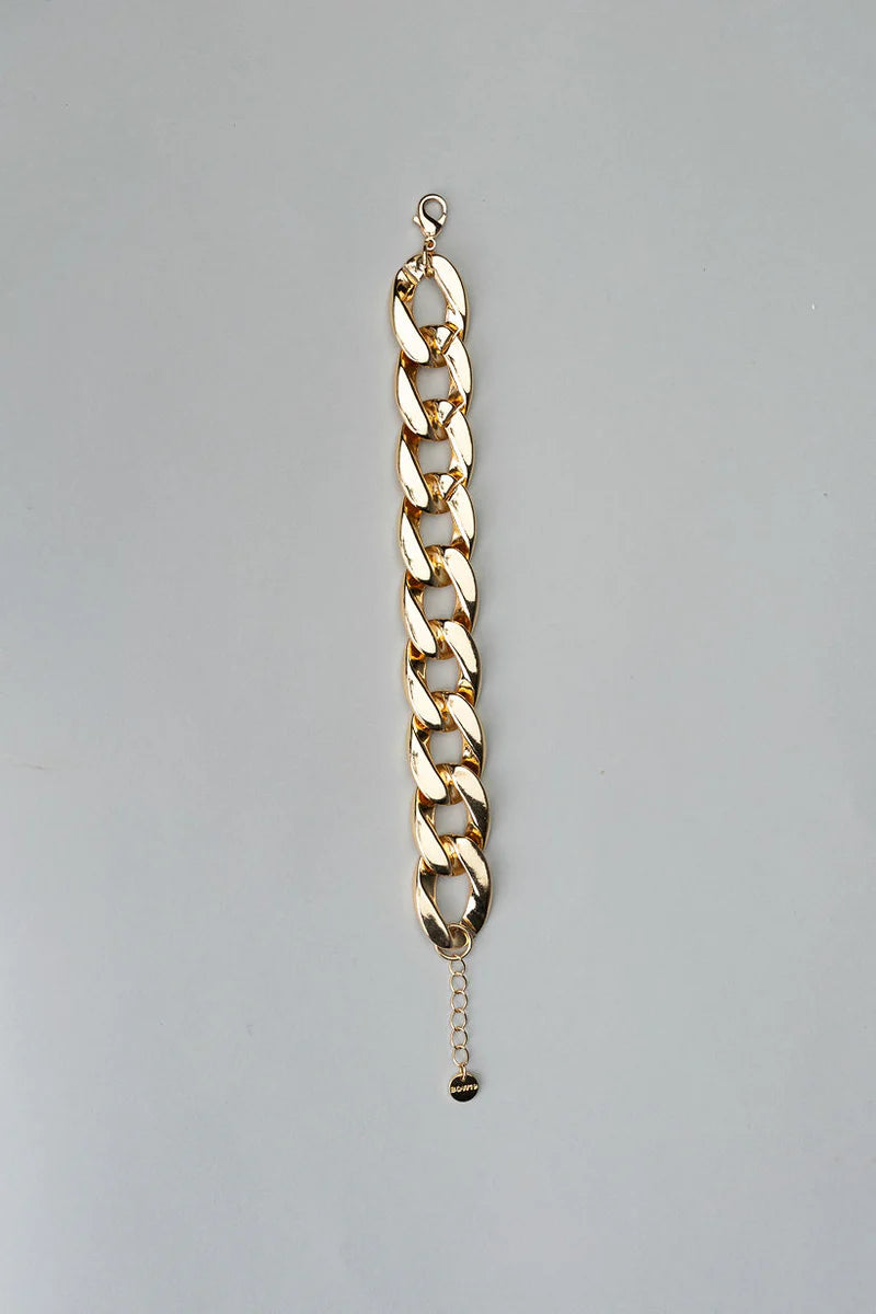 BIG CHAIN BRACELET SILVER/GULD