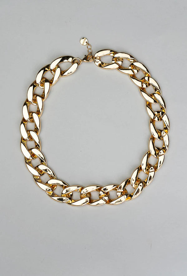 BIG CHAIN NECKLACE SILVER/GULD