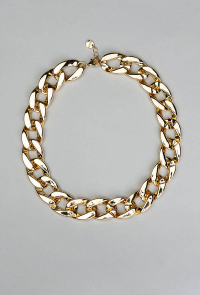 BIG CHAIN NECKLACE SILVER/GULD