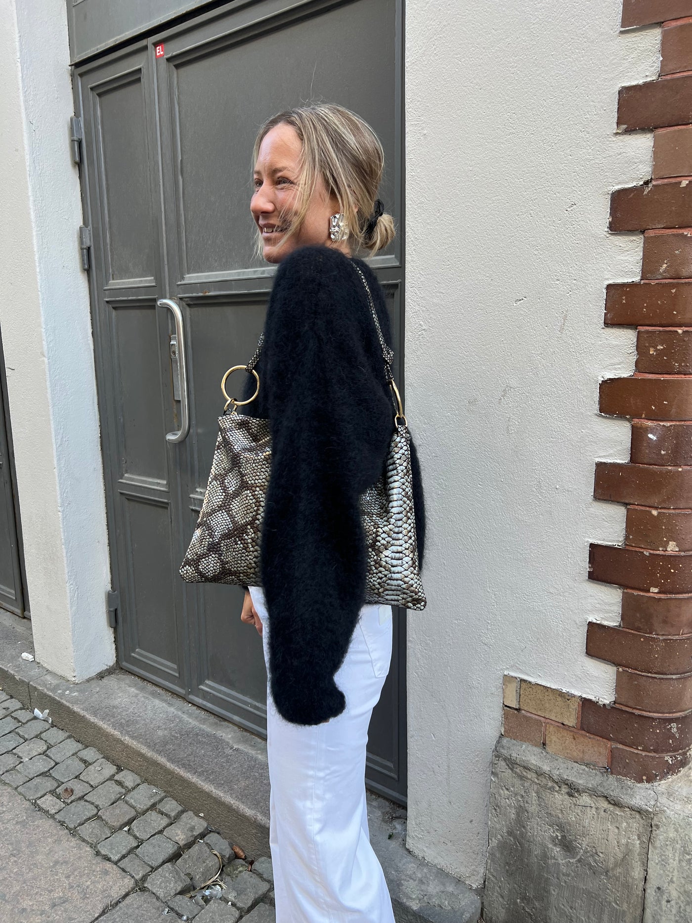 Jolie Smal Bag snake brun/svart