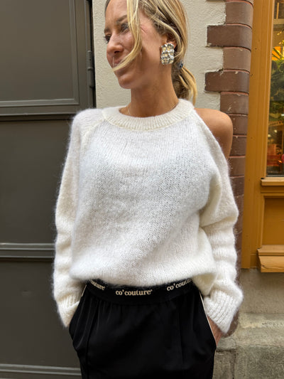 Cream mohair offshoulder