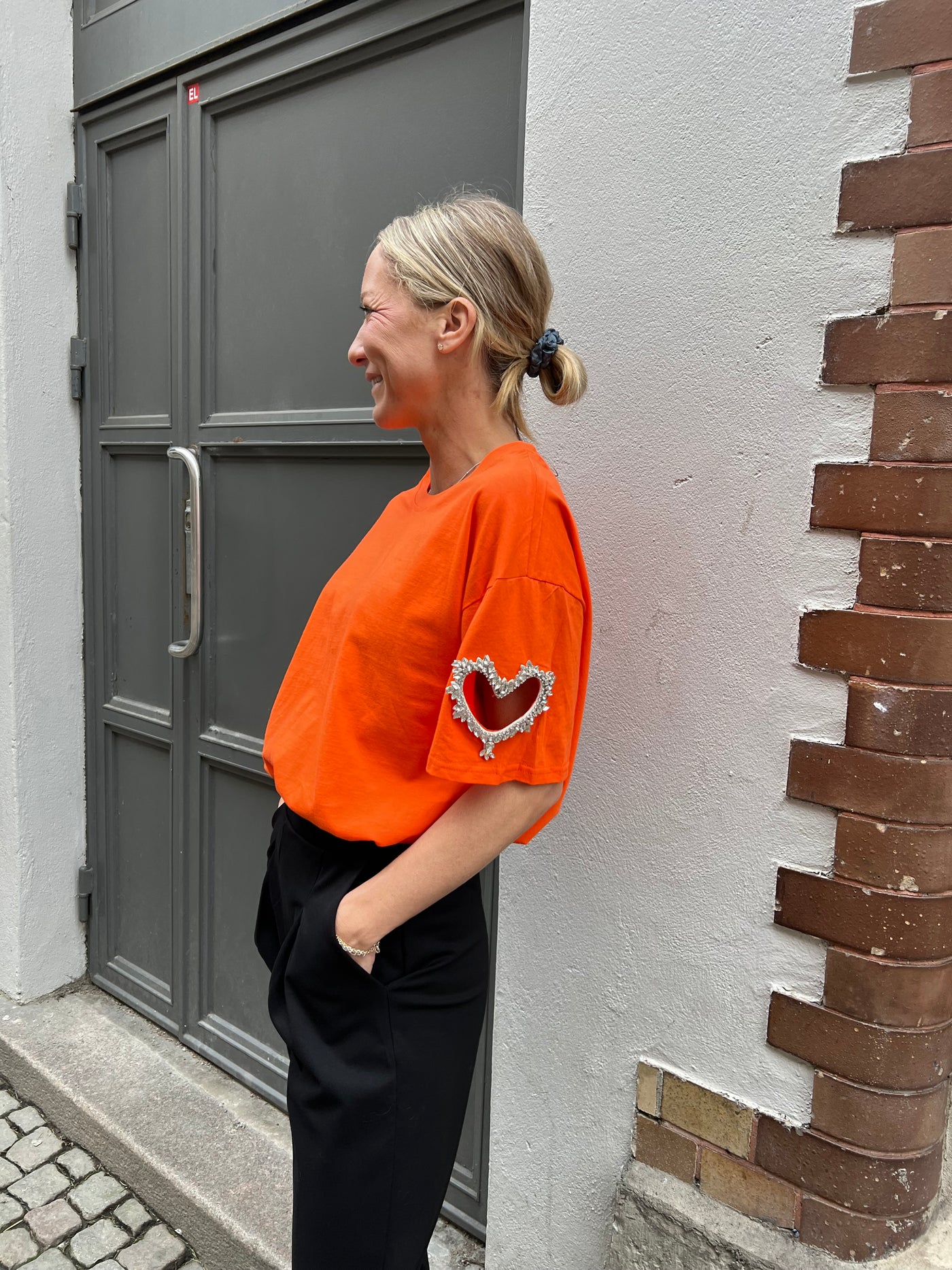 Orange  diamant tee orange