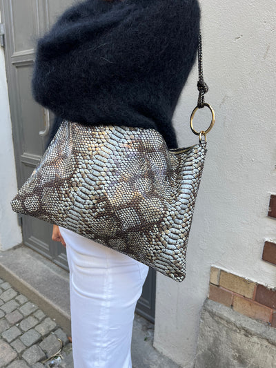 Jolie Smal Bag snake brun/svart